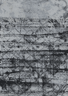 ''23 landschap 2', monoprint, buitenmaat 30 x 30 cm,  2019 Kaj Glasbergen